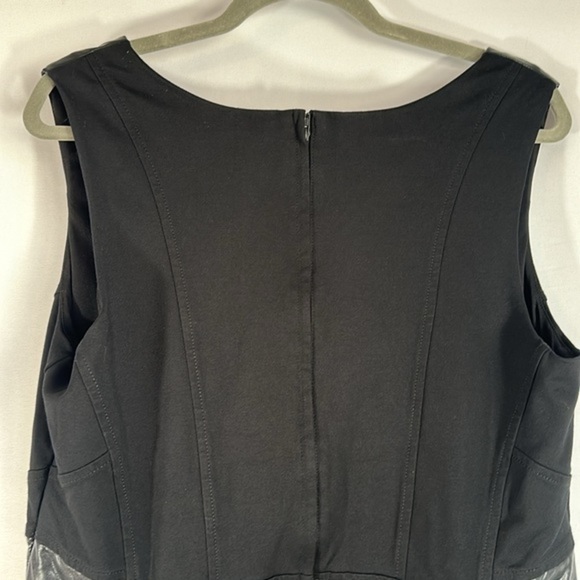 Michel Studio Black Dress with Faux Leather Detail - Picture 9 of 10